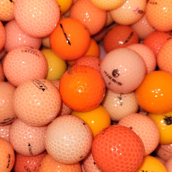 Assorted Orange Crystal Mix Used Golf Balls - Halfpricegolfballs.com