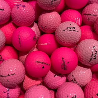 Custom Assorted Pink Mix Used Golf Balls - Halfpricegolfballs.com