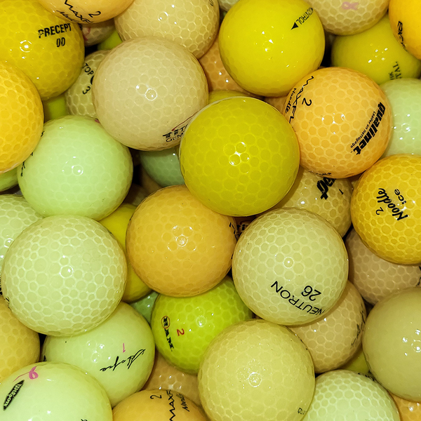 Assorted Yellow Crystal Mix Used Golf Balls - Halfpricegolfballs.com