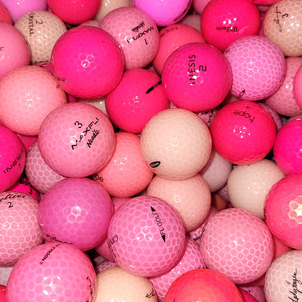 Assorted Pink Crystal Mix Used Golf Balls - Halfpricegolfballs.com