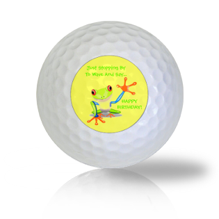 Frog Waving Happy Birthday Golf Balls - Half Price Golf Balls - Canada's Source For Premium Used & Recycled Golf Balls
